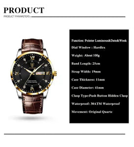 Poedgar™ Reloj Hombre Correa de Cuero