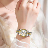 Poedgar™ Reloj Pareja Fondo Blanco Correa de Acero
