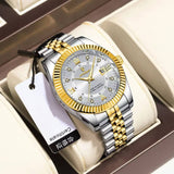 Poedgar™ Reloj Pareja Fondo Blanco Correa de Acero