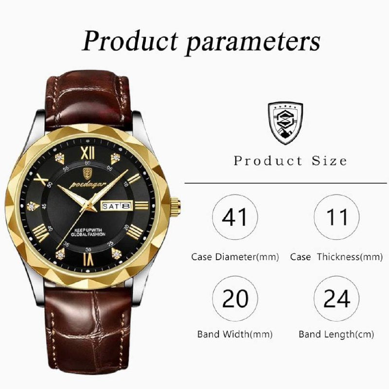 Poedgar™ Reloj Hombre Fondo Negro Exclusivo