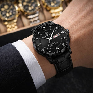 Poedgar™ Reloj Hombre Fondo Negro Correa Negra