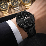 Poedgar™ Reloj Hombre Fondo Negro Correa Negra