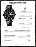 Poedgar™ Reloj Hombre Fondo Negro Correa Negra